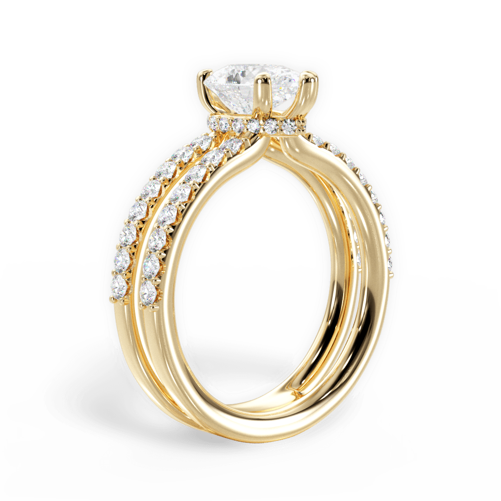 14kt Yellow Gold/18kt Yellow Gold/pear/front