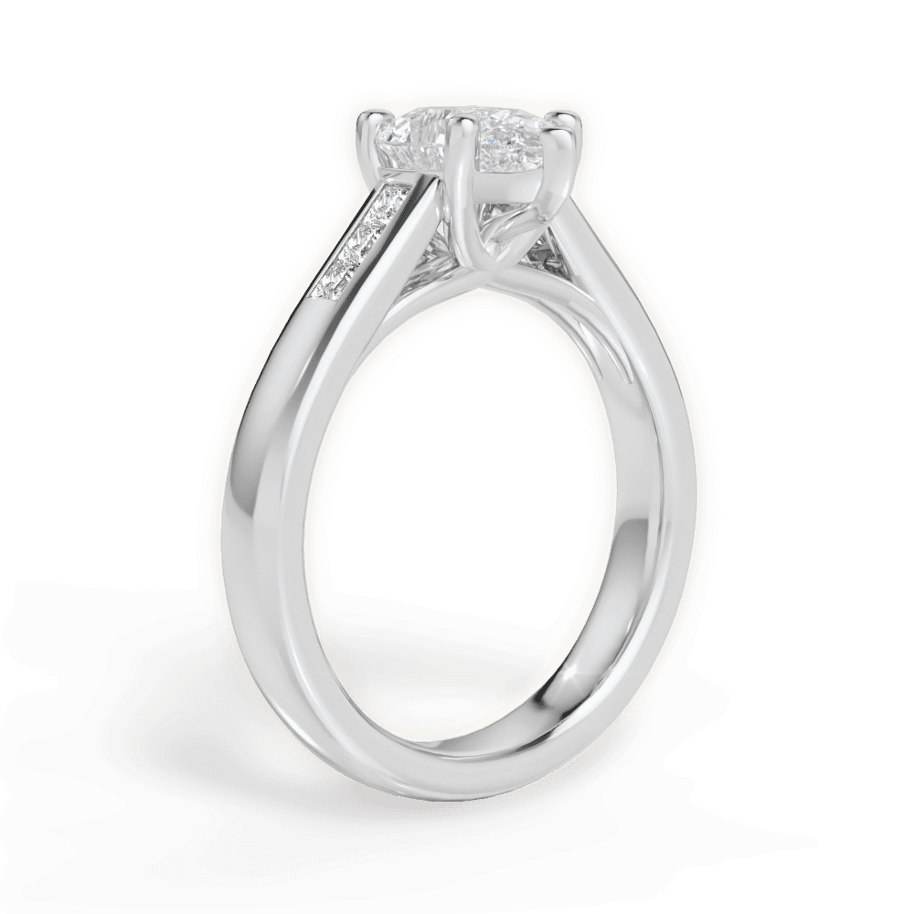 14kt White Gold/18kt White Gold/Platinum/pear/front
