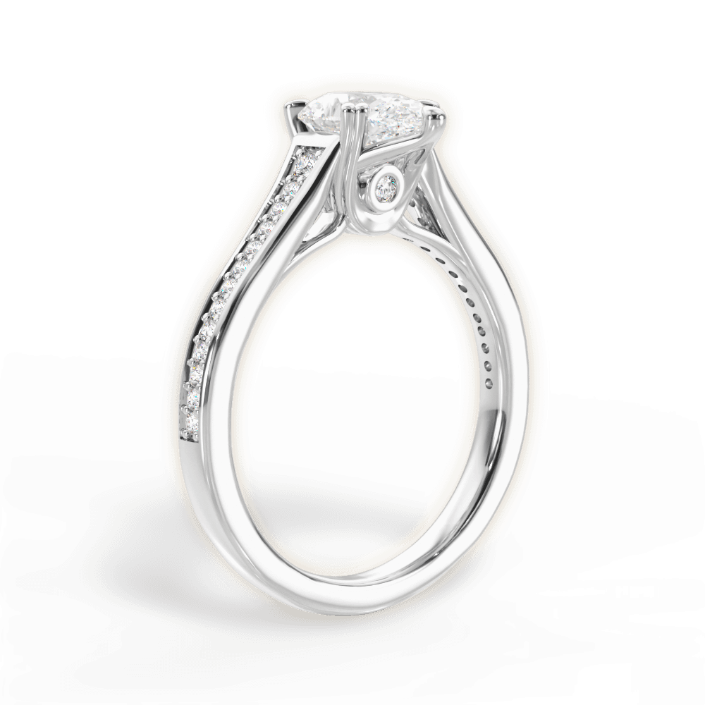 14kt White Gold/18kt White Gold/Platinum/pear/front