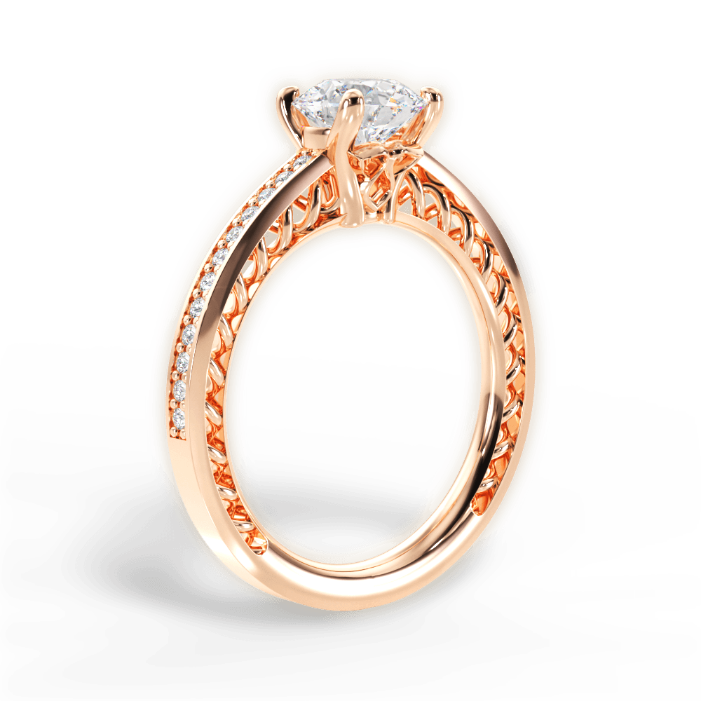 14kt Rose Gold/18kt Rose Gold/round/front
