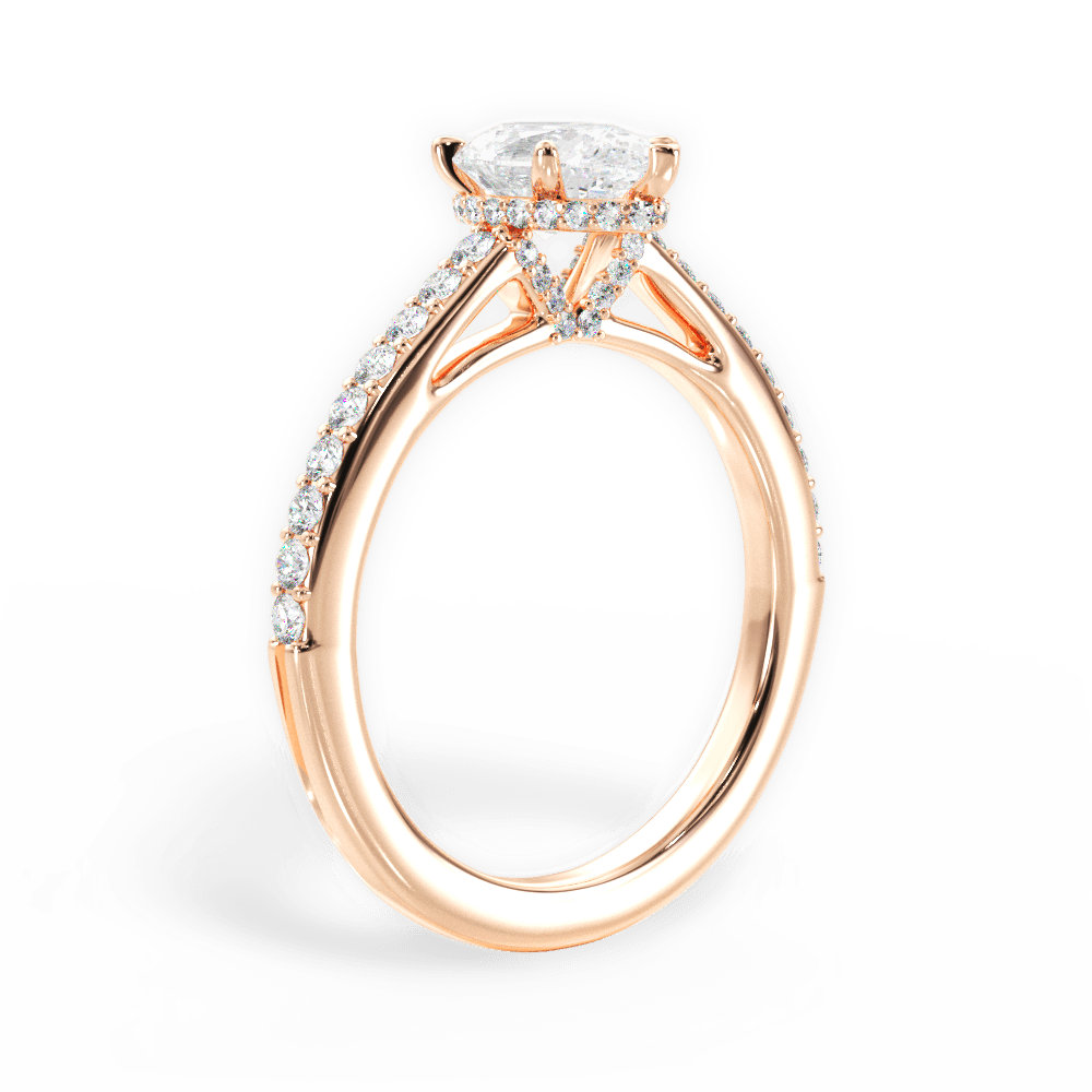 14kt Rose Gold/18kt Rose Gold/pear/front