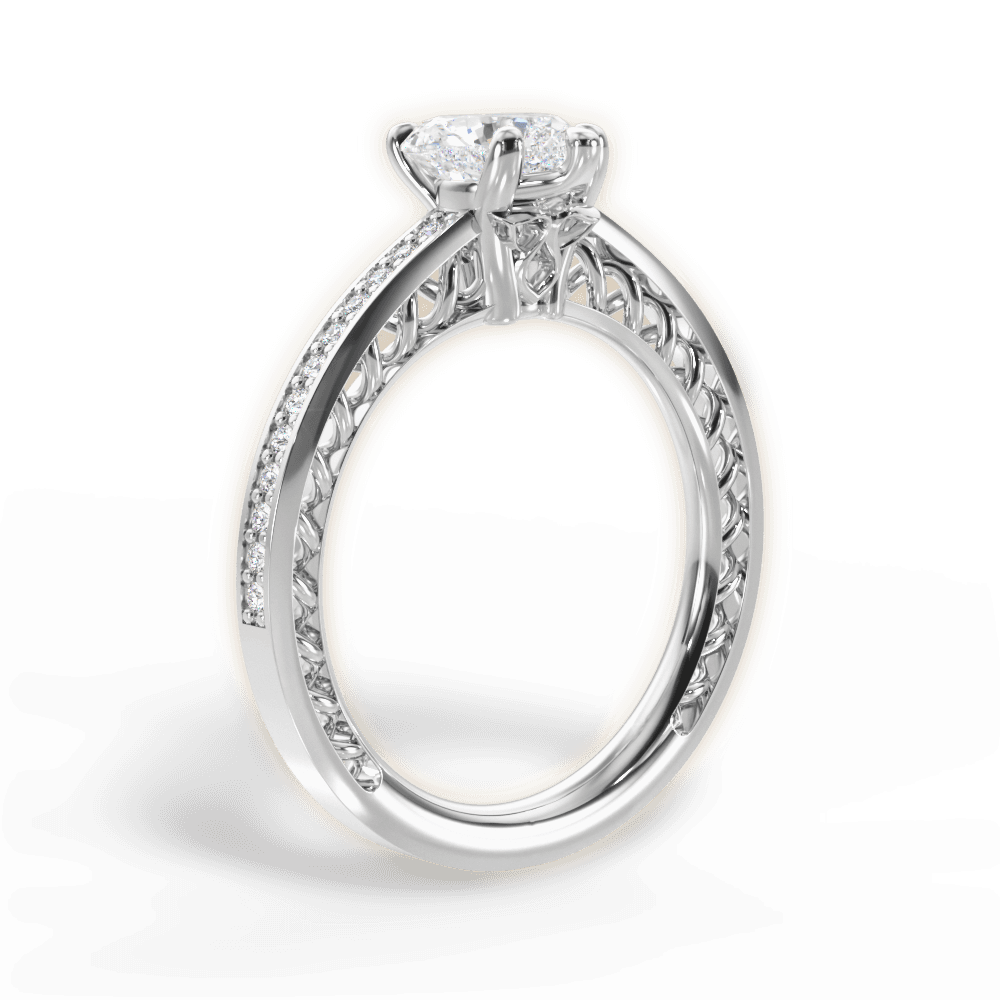 14kt White Gold/18kt White Gold/Platinum/heart/front