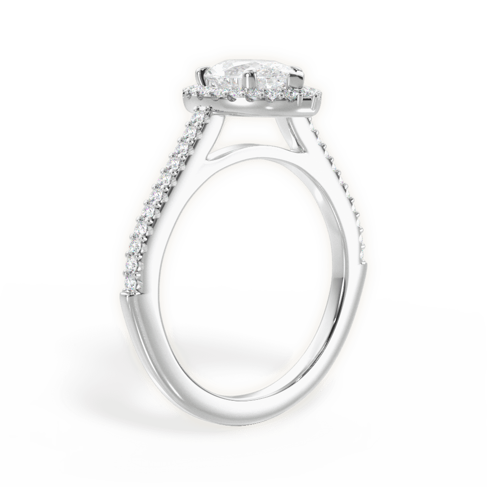14kt White Gold/18kt White Gold/Platinum/pear/front