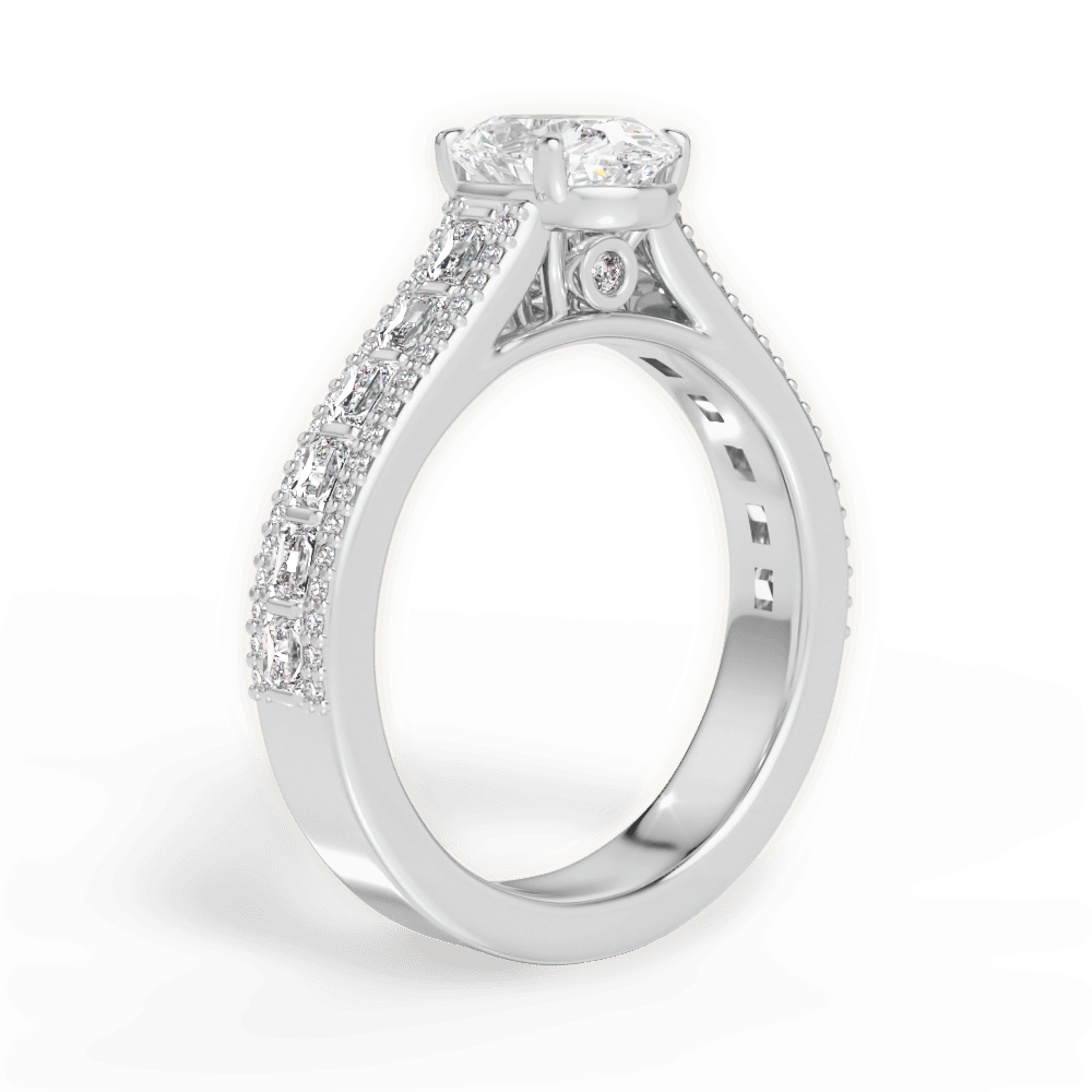 14kt White Gold/18kt White Gold/Platinum/oval/front