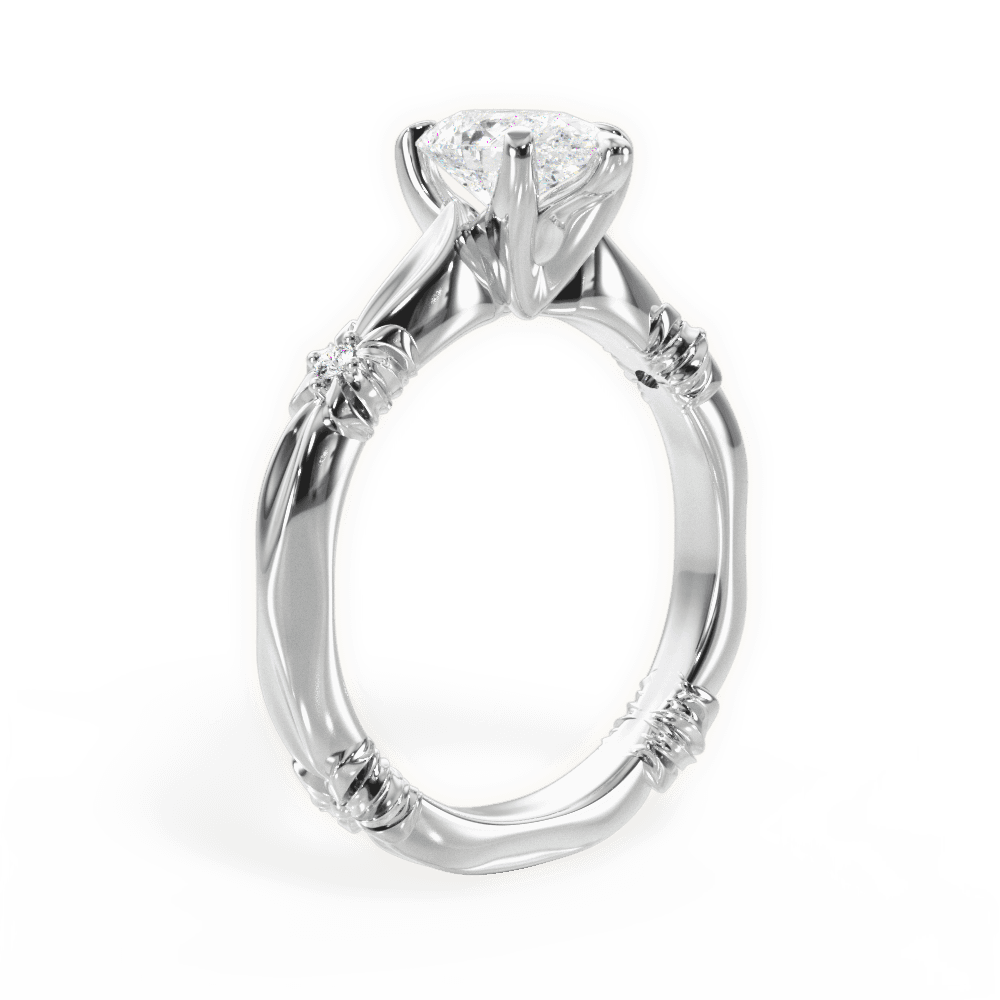 14kt White Gold/18kt White Gold/Platinum/pear/front