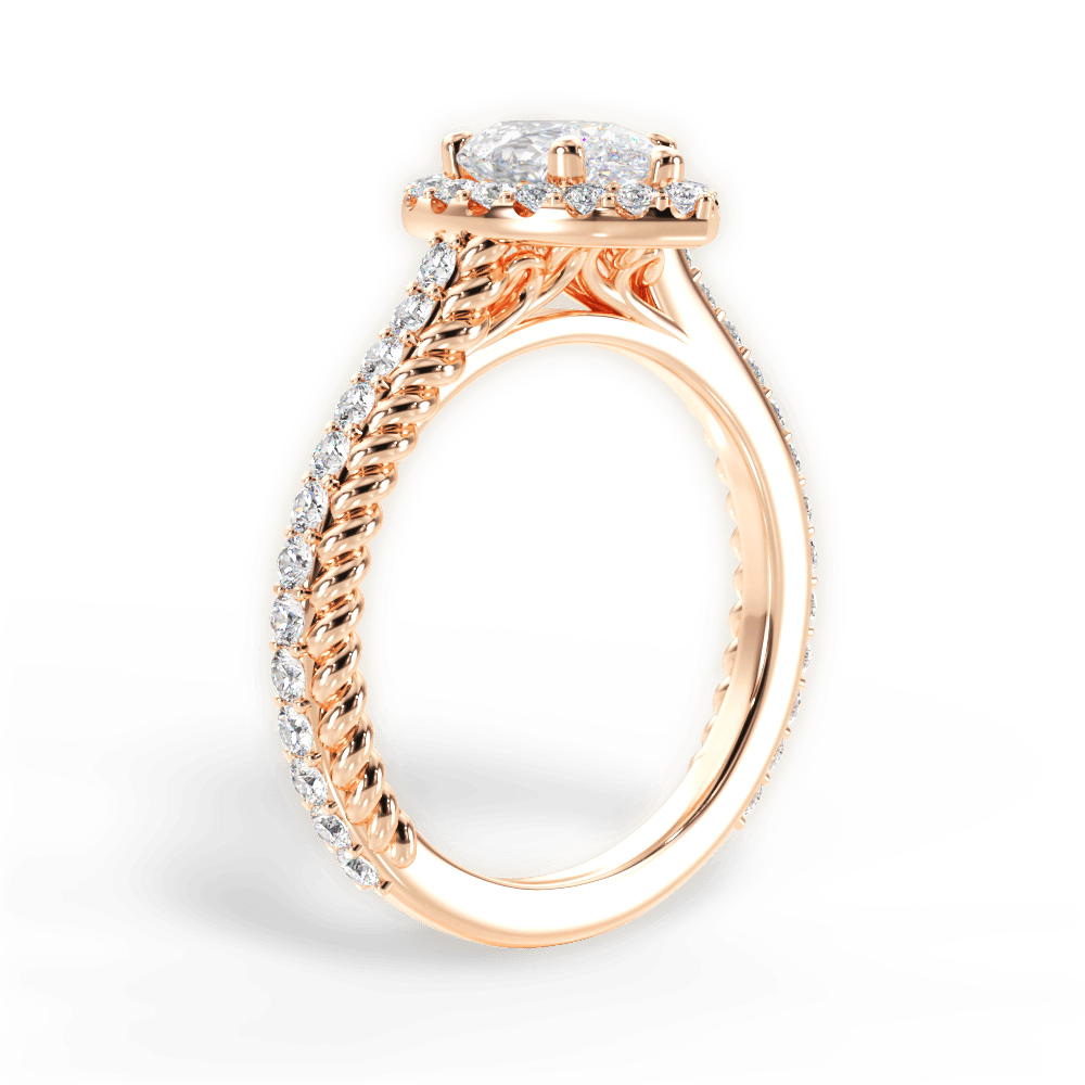 14kt Rose Gold/18kt Rose Gold/pear/front