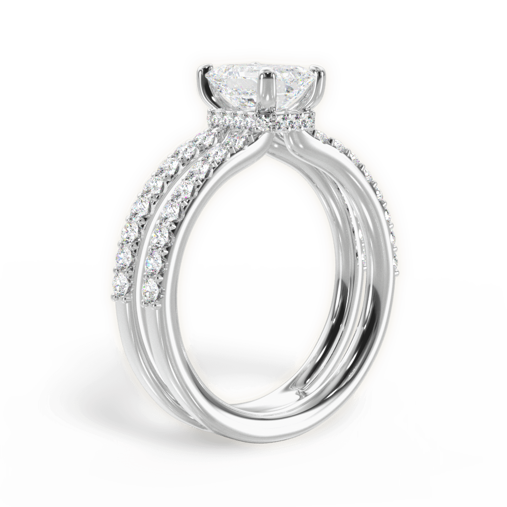 14kt White Gold/18kt White Gold/Platinum/emerald/front