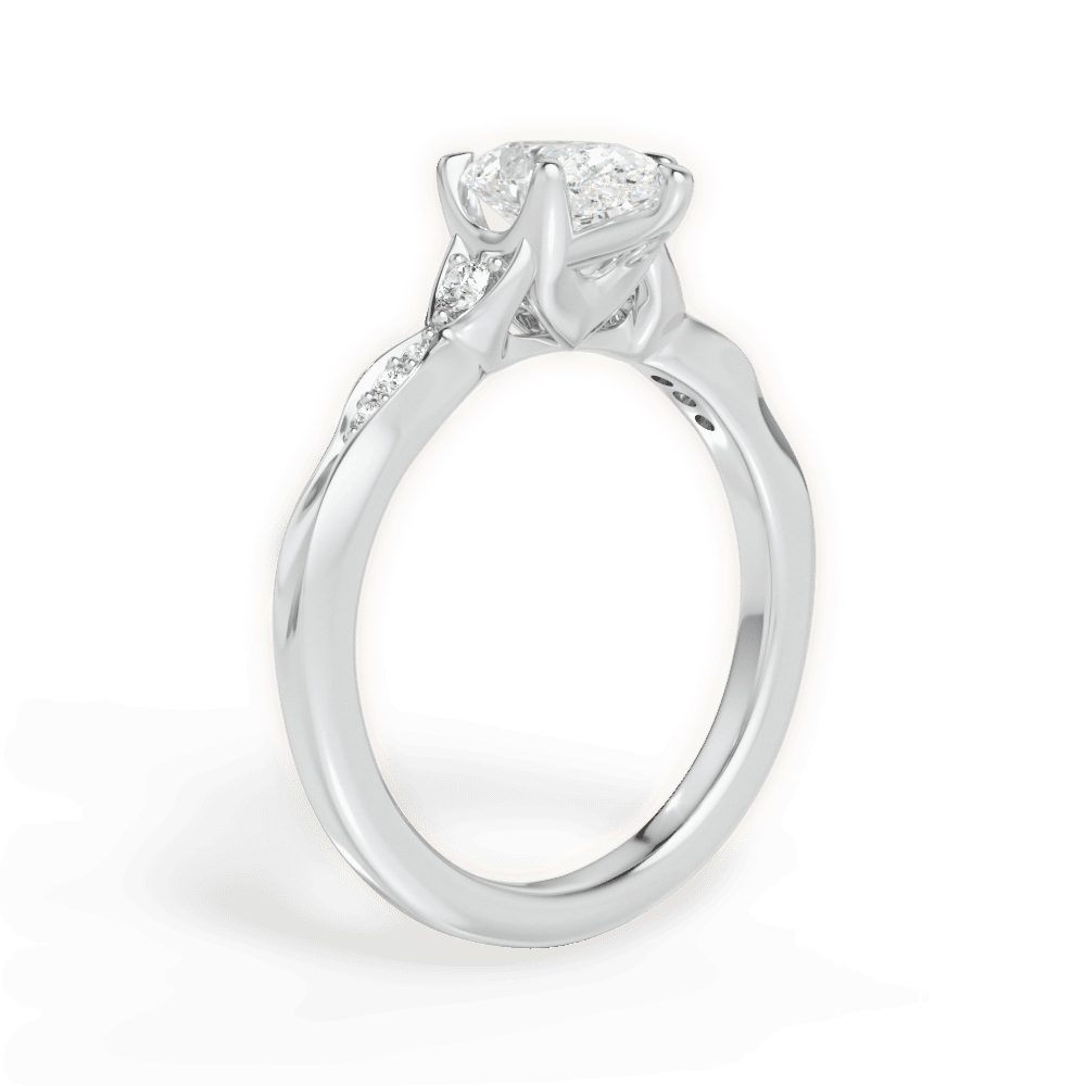 14kt White Gold/18kt White Gold/Platinum/pear/front