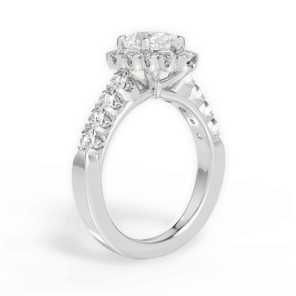 14kt White Gold/18kt White Gold/Platinum/pear/front