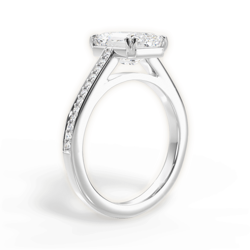 14kt White Gold/18kt White Gold/Platinum/emerald/front