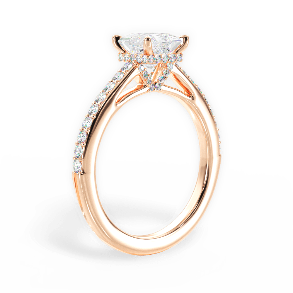 14kt Rose Gold/18kt Rose Gold/princess/front