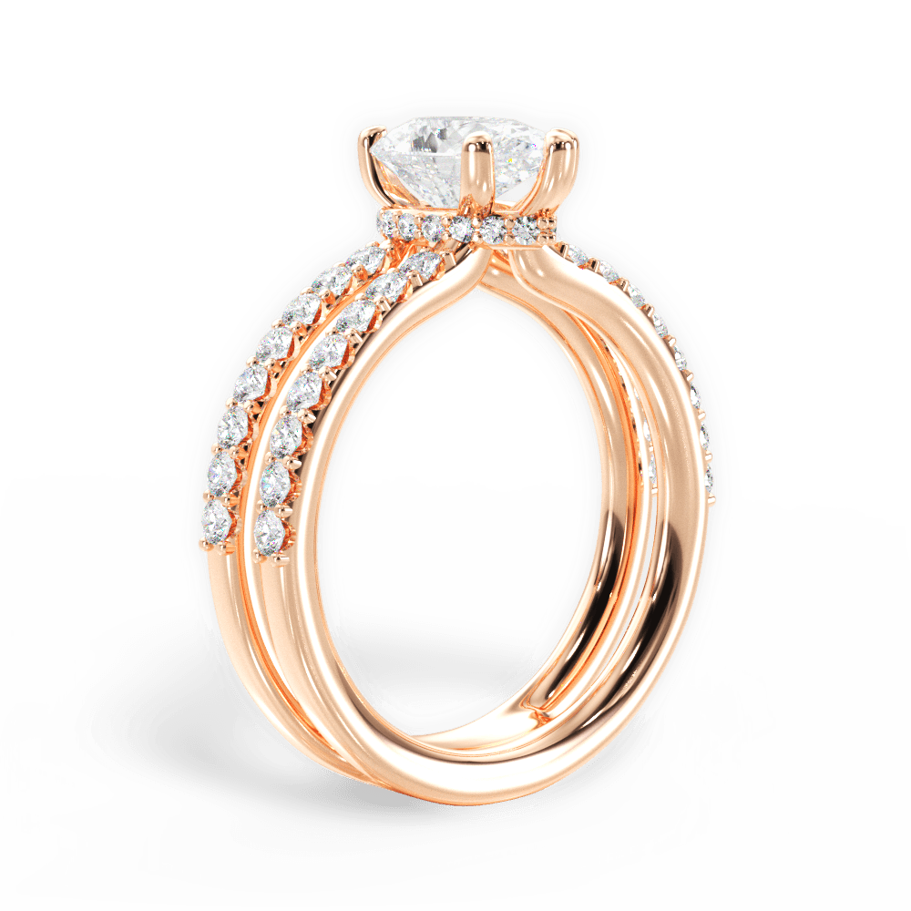 14kt Rose Gold/18kt Rose Gold/pear/front