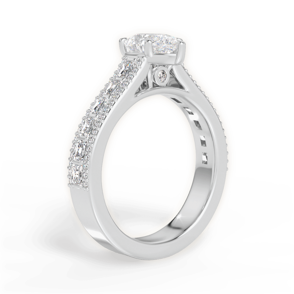 14kt White Gold/18kt White Gold/Platinum/pear/front