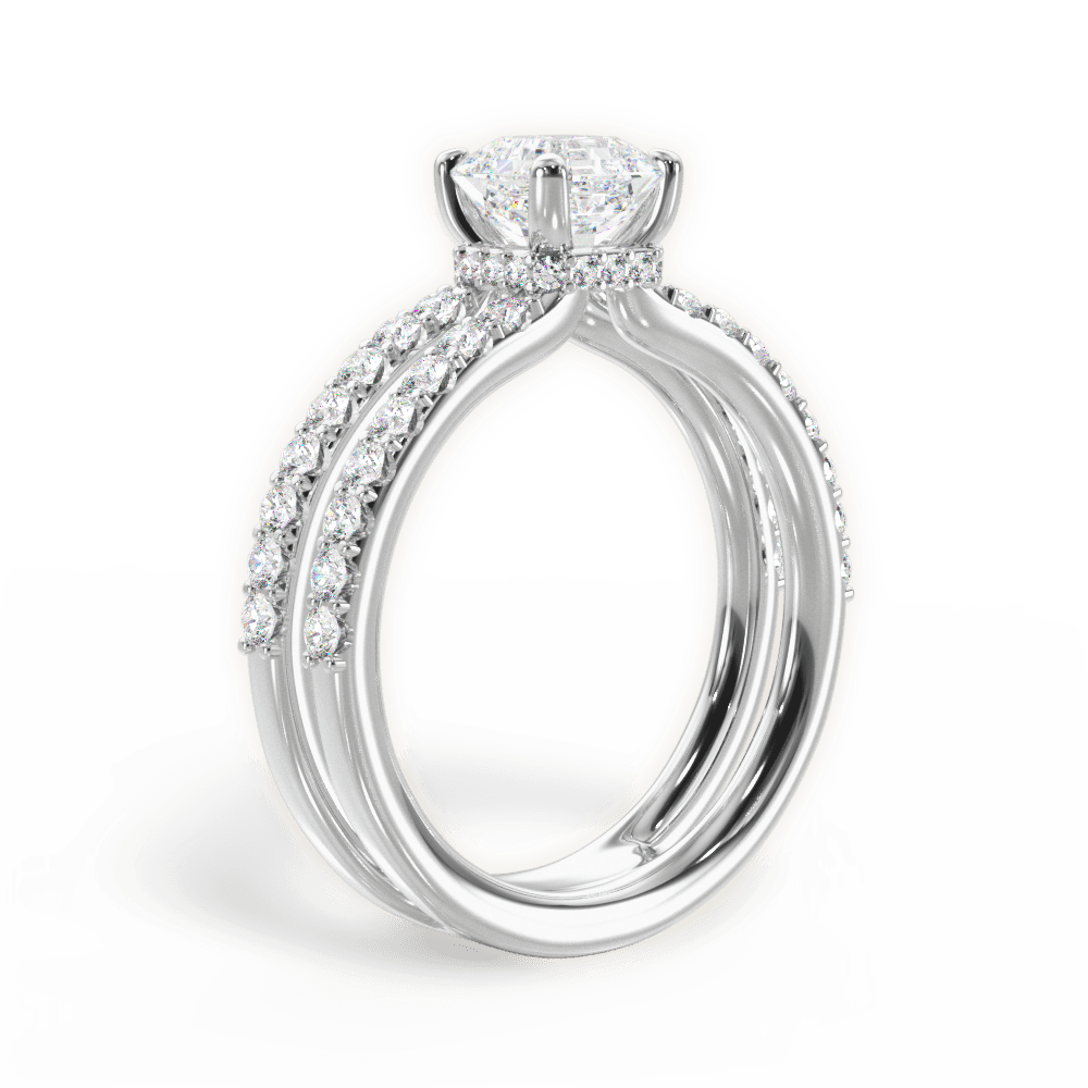 14kt White Gold/18kt White Gold/Platinum/asscher/front