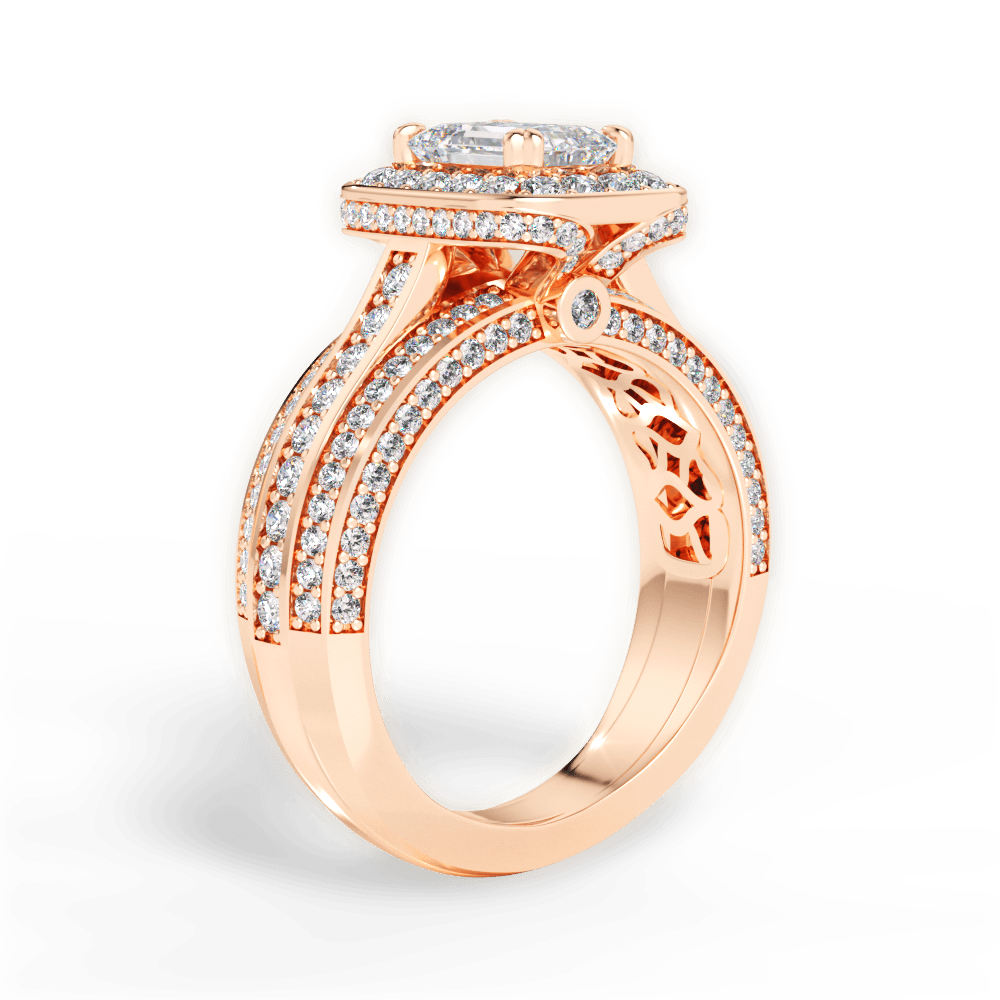 14kt Rose Gold/18kt Rose Gold/emerald/front
