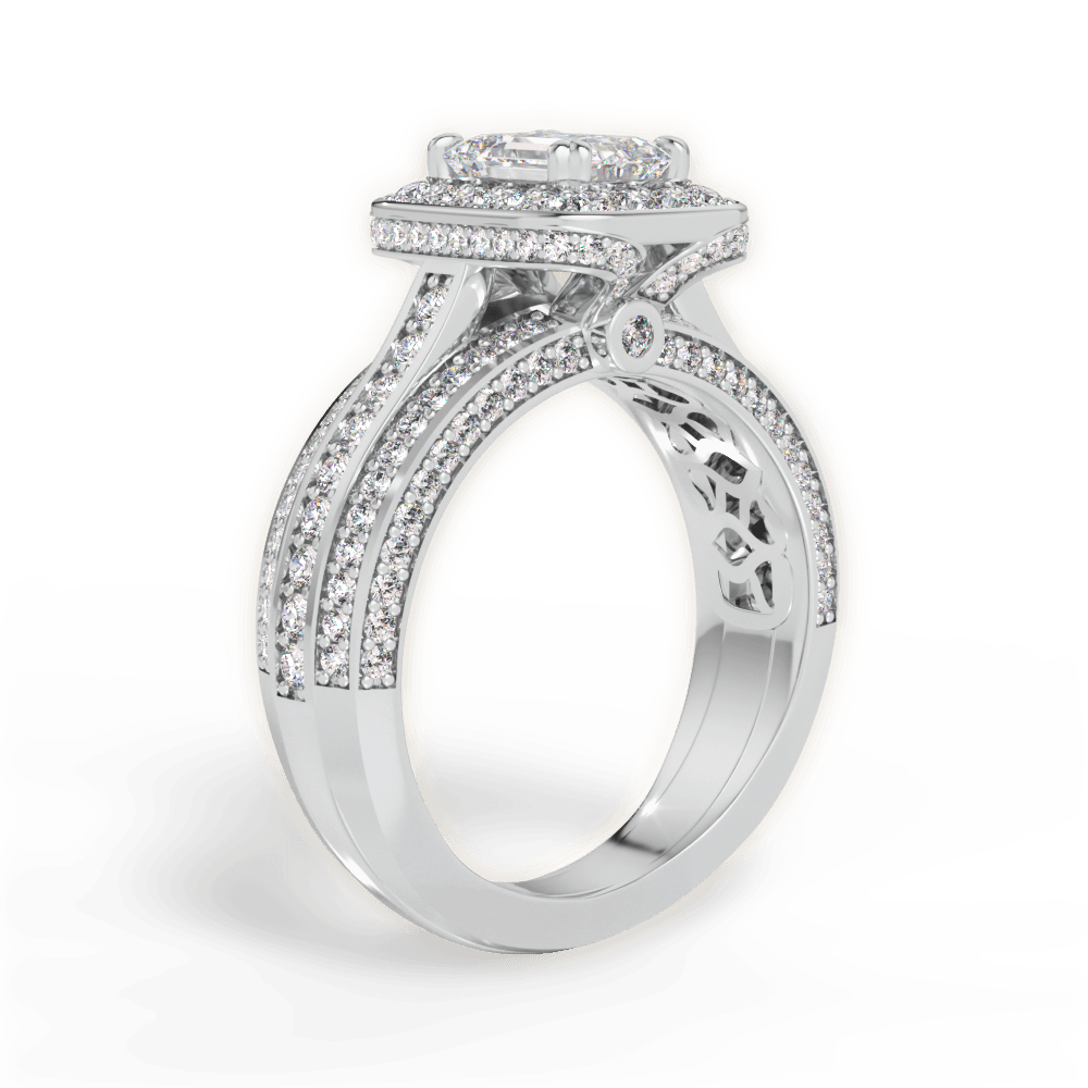 14kt White Gold/18kt White Gold/Platinum/emerald/front
