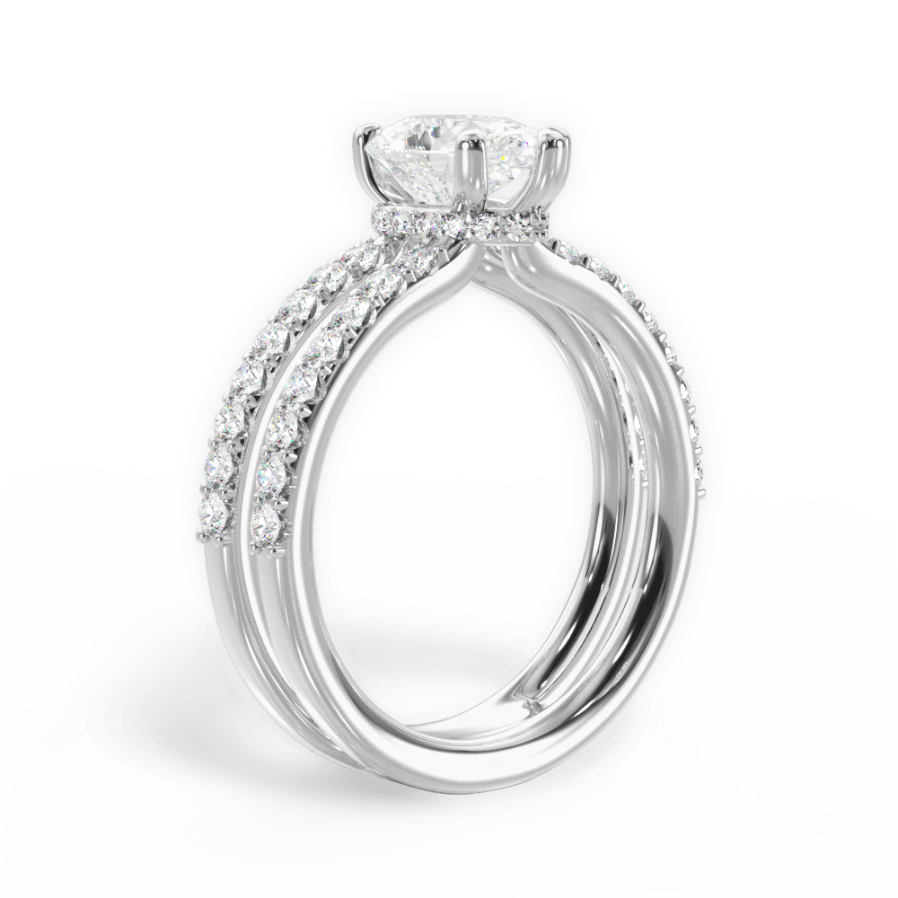 14kt White Gold/18kt White Gold/Platinum/pear/front