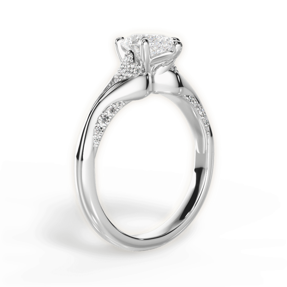 14kt White Gold/18kt White Gold/Platinum/pear/front