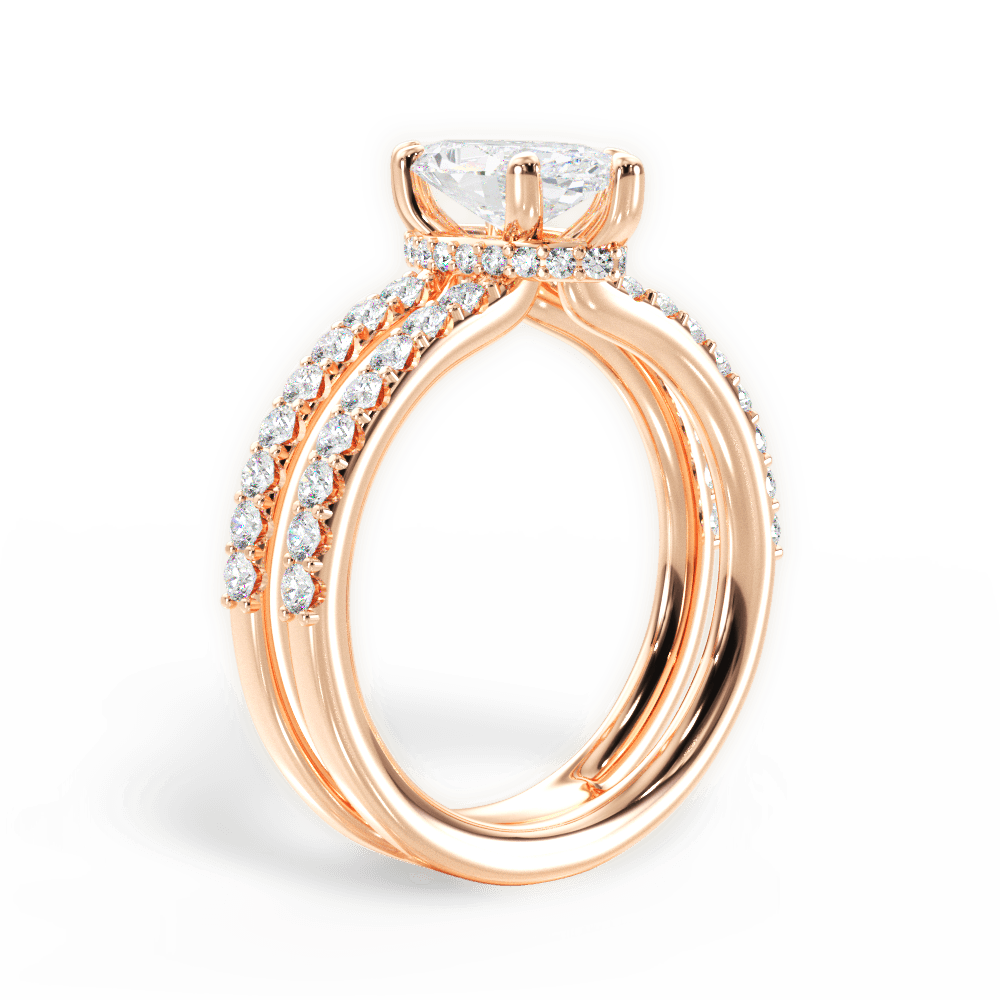 14kt Rose Gold/18kt Rose Gold/marquise/front