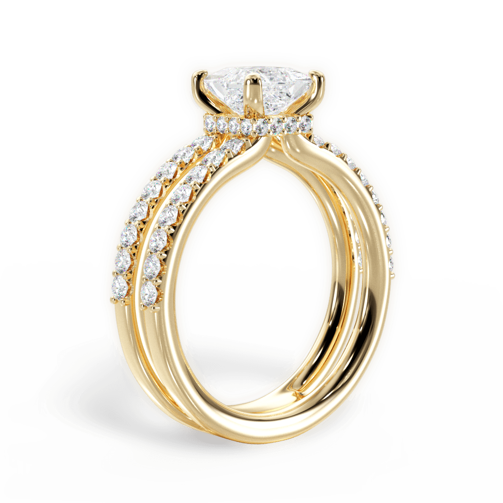 14kt Yellow Gold/18kt Yellow Gold/princess/front