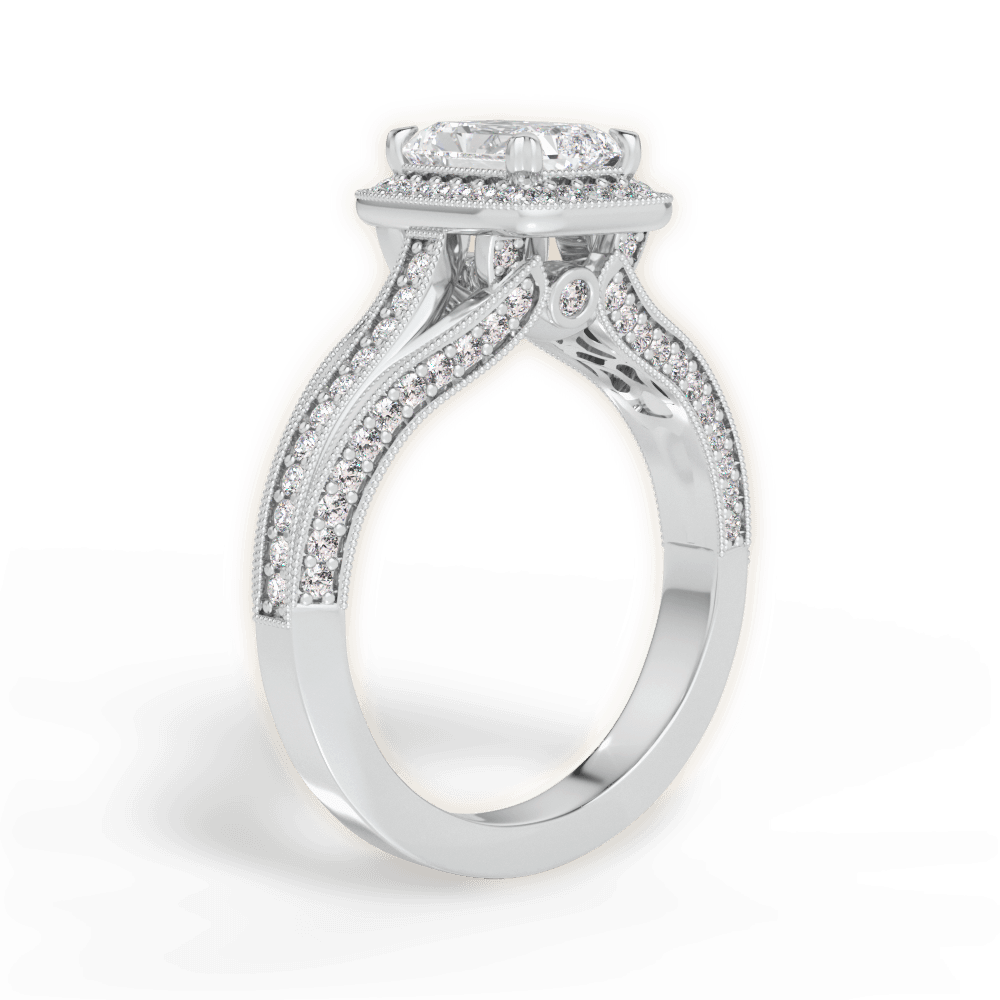 14kt White Gold/18kt White Gold/Platinum/radiant/front