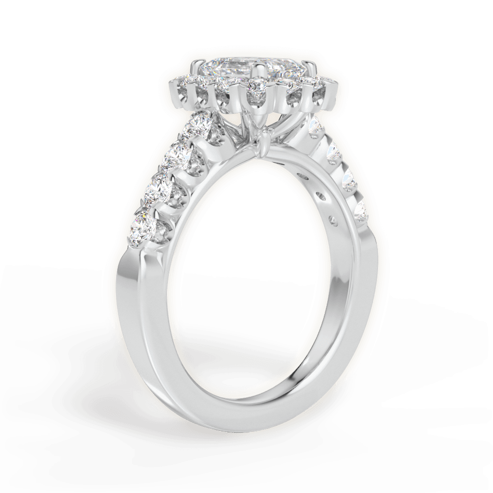 14kt White Gold/18kt White Gold/Platinum/emerald/front