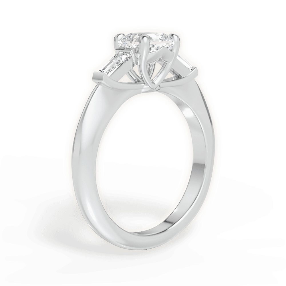 14kt White Gold/18kt White Gold/Platinum/cushion/front