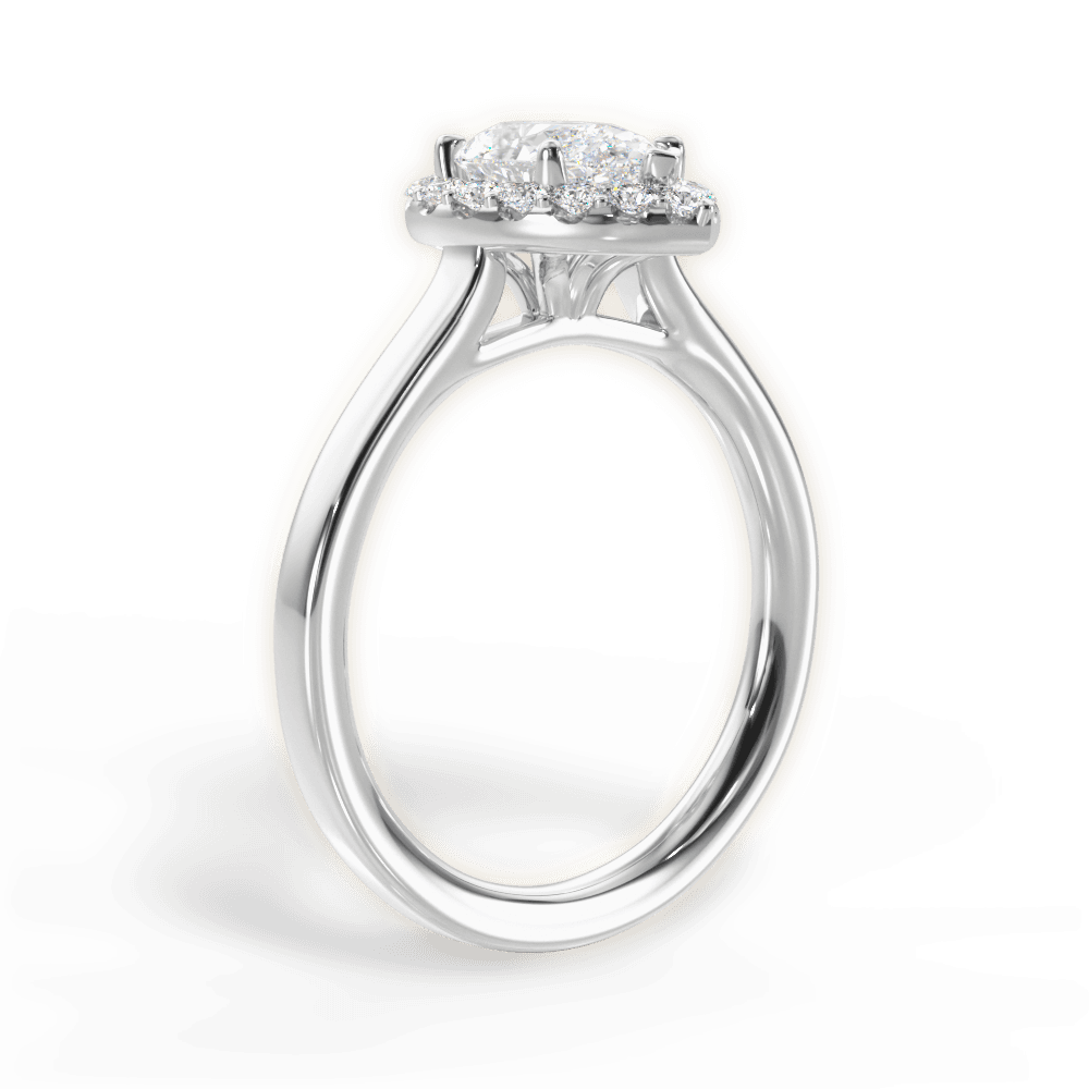 14kt White Gold/18kt White Gold/Platinum/pear/front