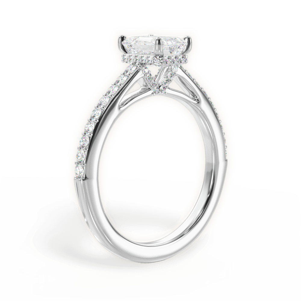 14kt White Gold/18kt White Gold/Platinum/emerald/front