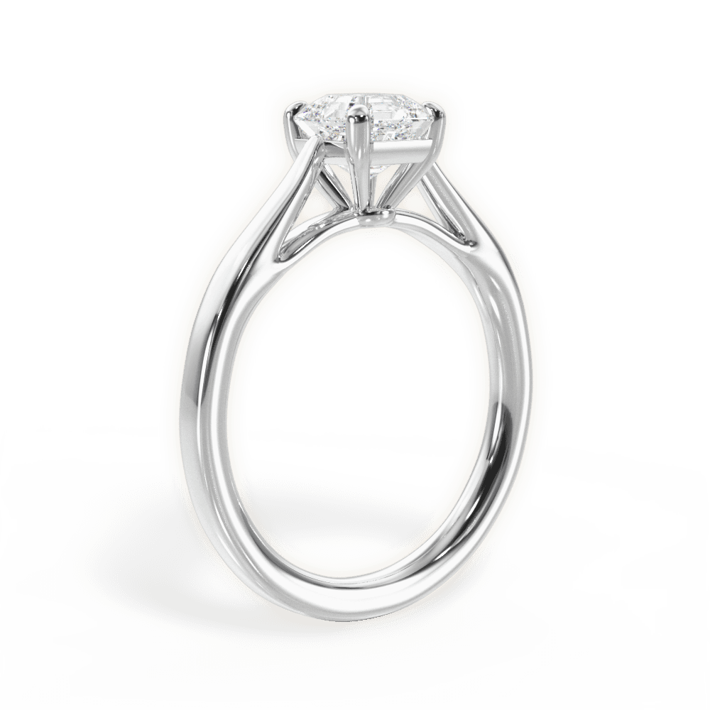 14kt White Gold/18kt White Gold/Platinum/asscher/front