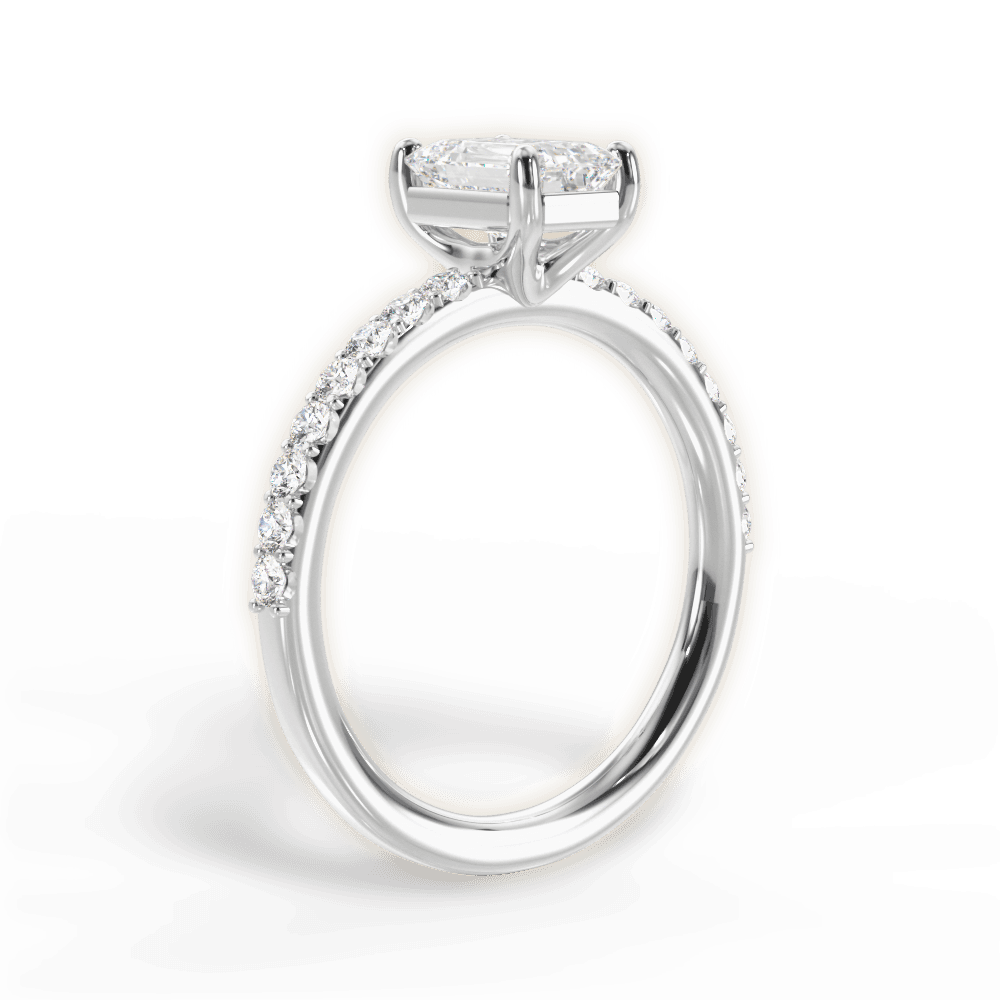14kt White Gold/18kt White Gold/Platinum/emerald/front