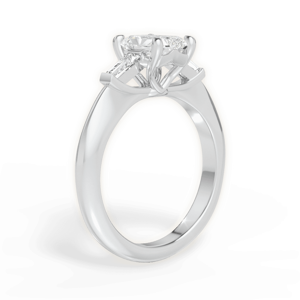 14kt White Gold/18kt White Gold/Platinum/radiant/front