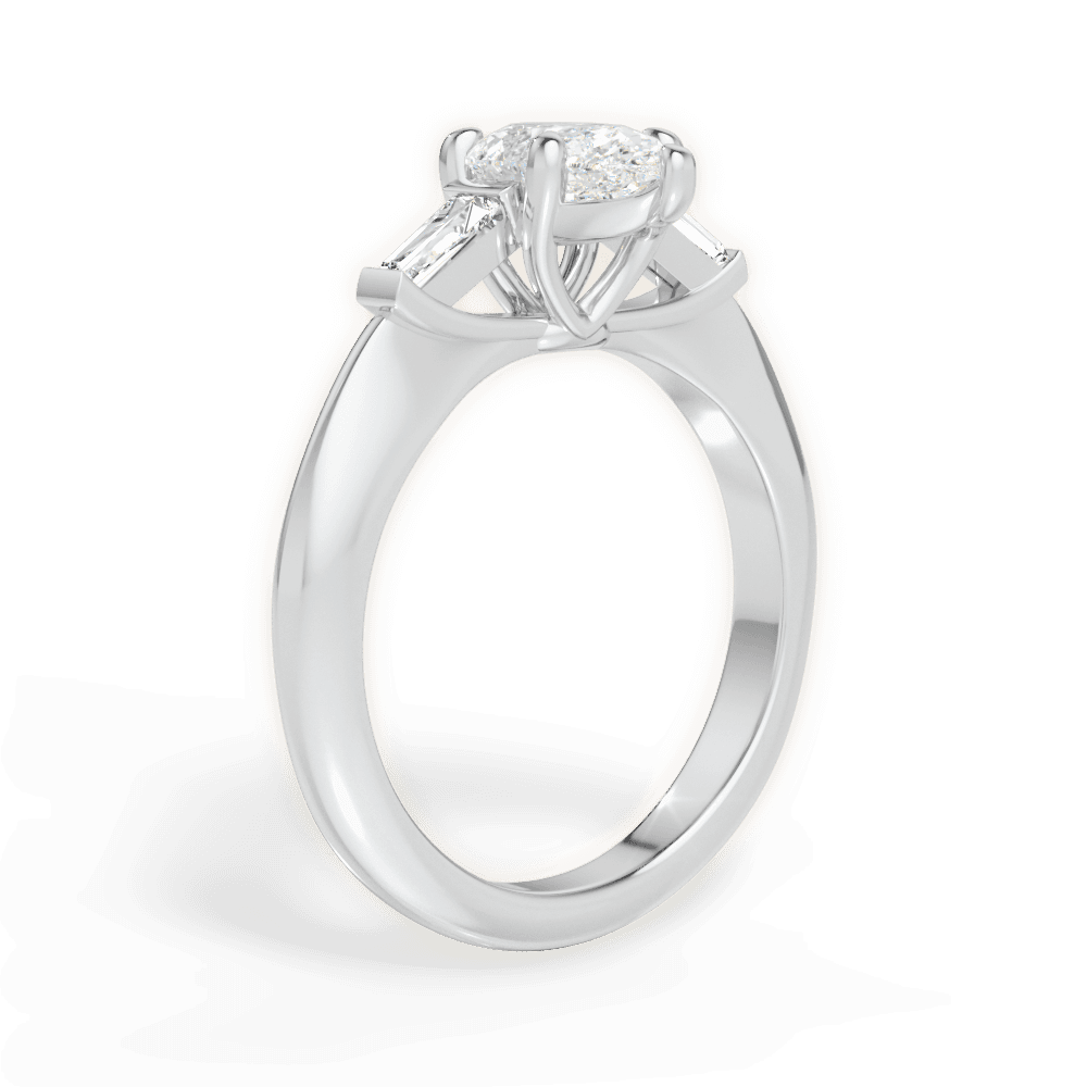 14kt White Gold/18kt White Gold/Platinum/pear/front
