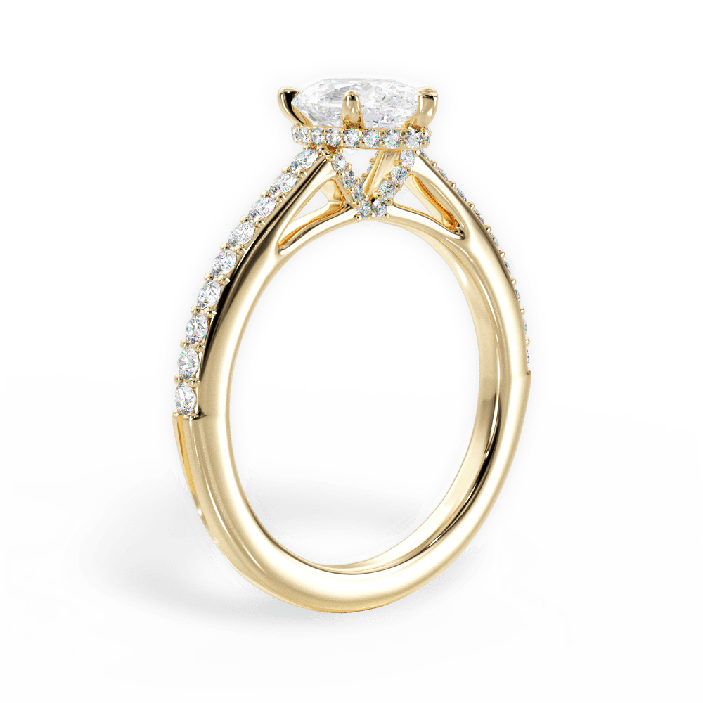 14kt Yellow Gold/18kt Yellow Gold/pear/front