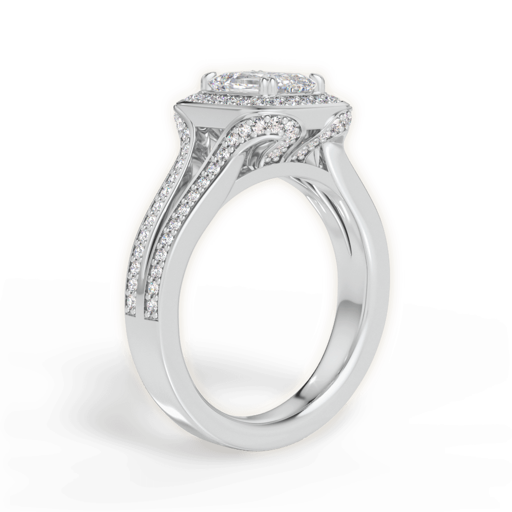 14kt White Gold/18kt White Gold/Platinum/emerald/front