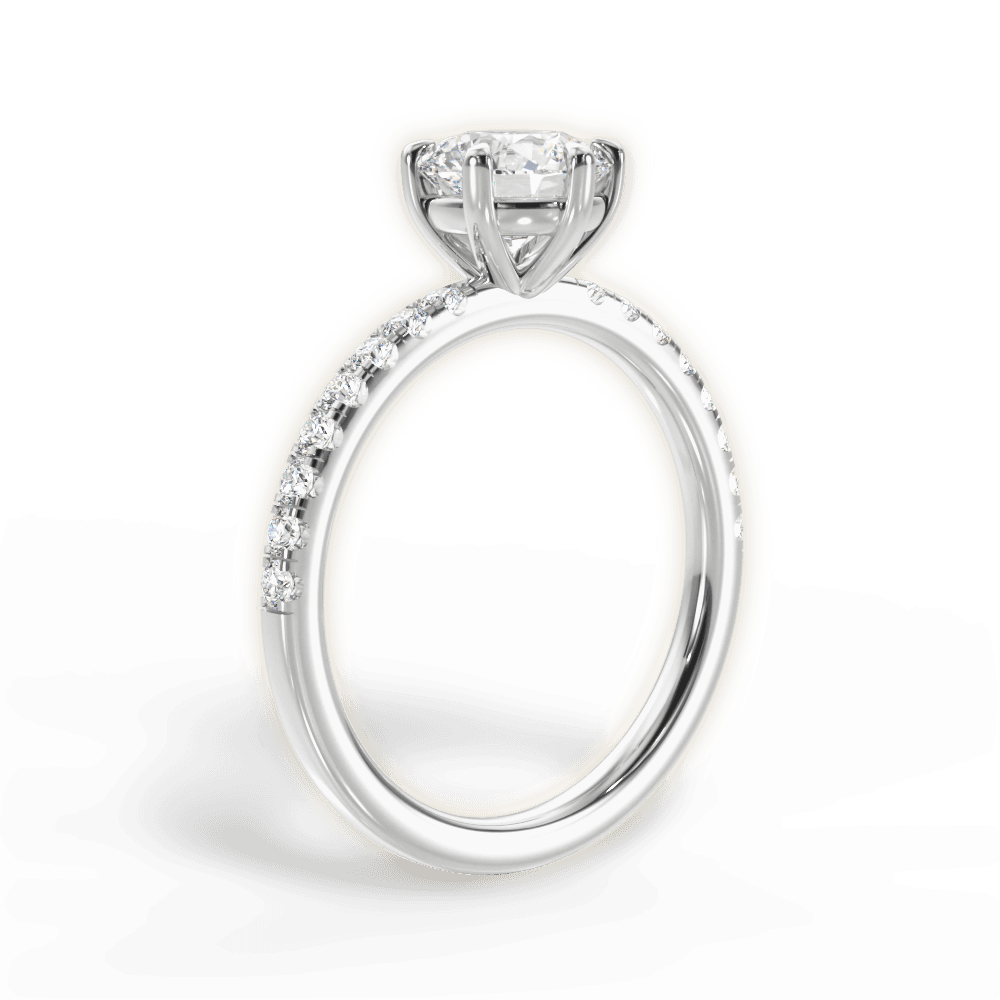14kt White Gold/18kt White Gold/Platinum/round/front