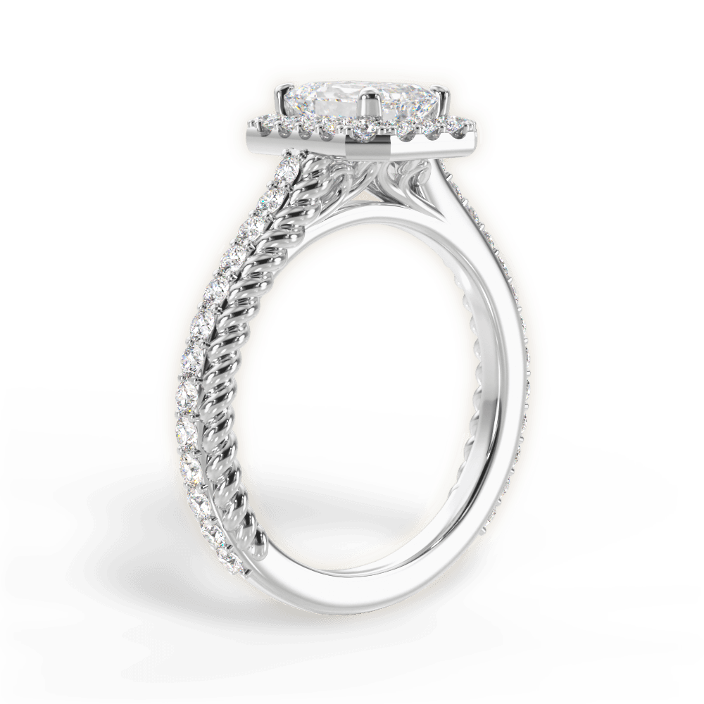 14kt White Gold/18kt White Gold/Platinum/emerald/front