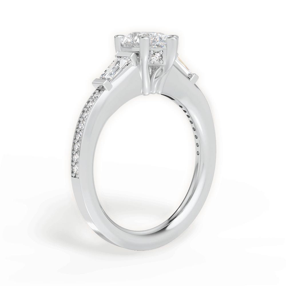 14kt White Gold/18kt White Gold/Platinum/pear/front
