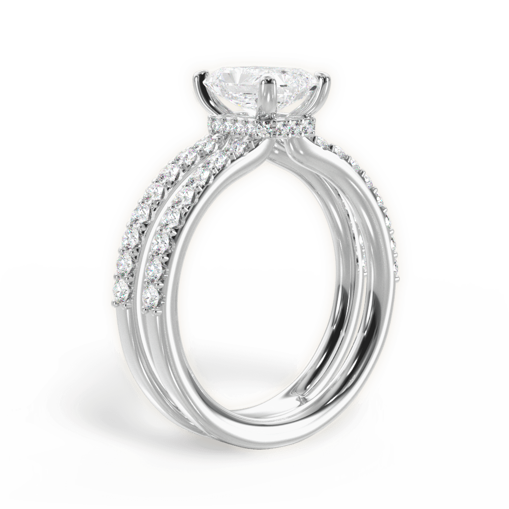14kt White Gold/18kt White Gold/Platinum/radiant/front