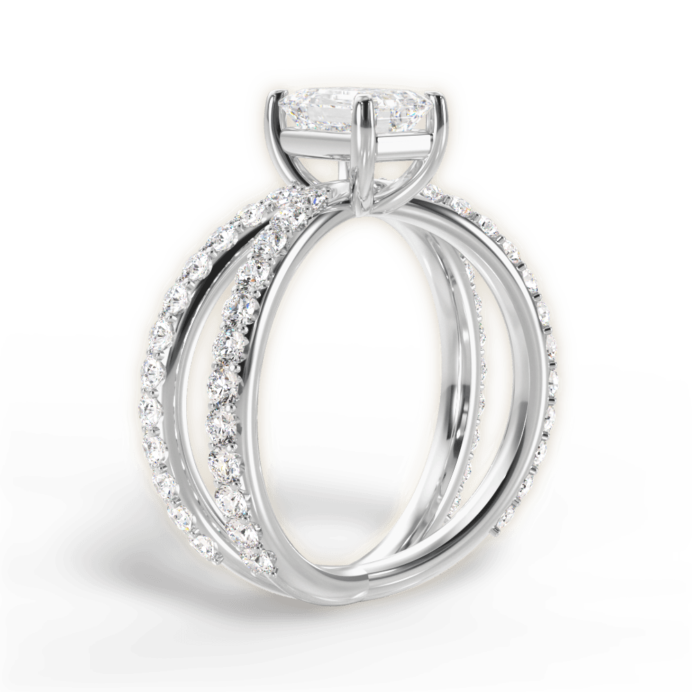 14kt White Gold/18kt White Gold/Platinum/emerald/front