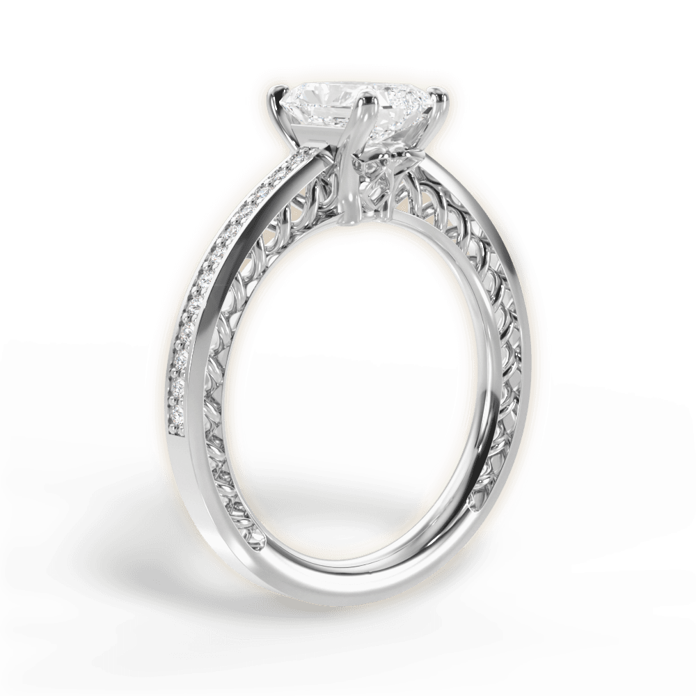 14kt White Gold/18kt White Gold/Platinum/radiant/front