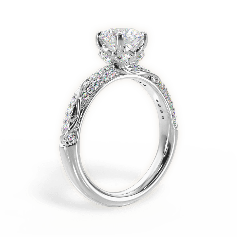 14kt White Gold/18kt White Gold/Platinum/round/front