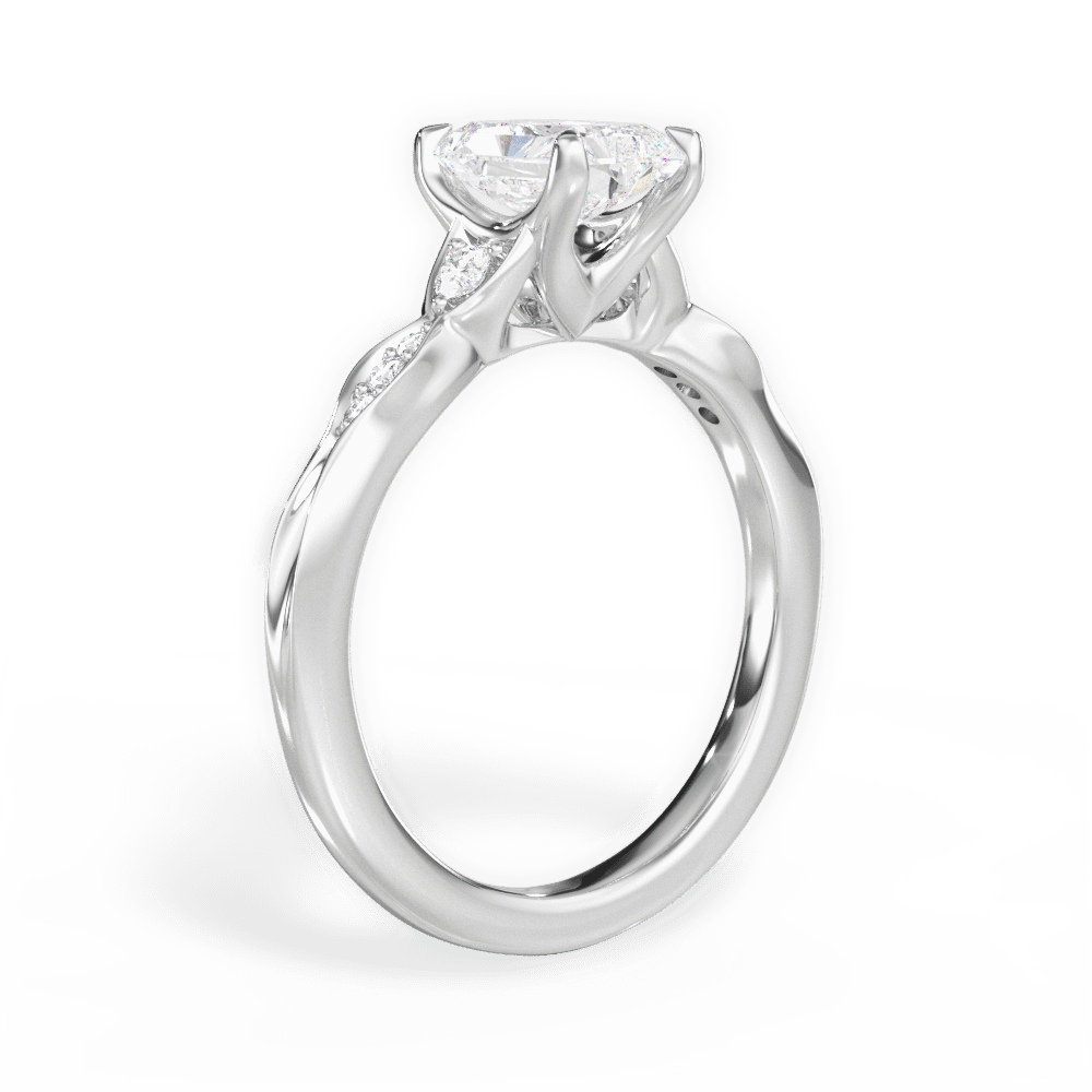 14kt White Gold/18kt White Gold/Platinum/radiant/front