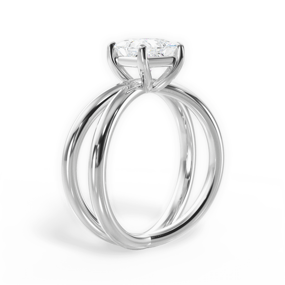 14kt White Gold/18kt White Gold/Platinum/princess/front