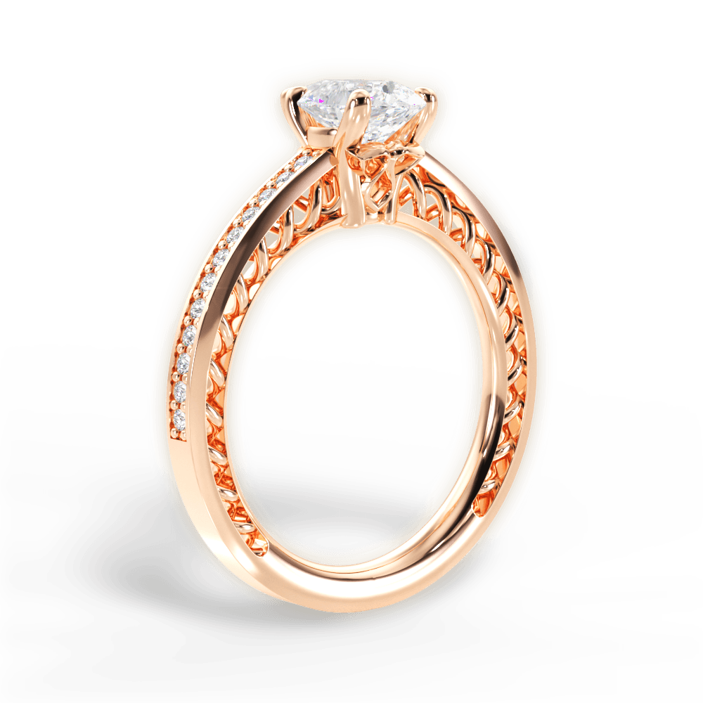 14kt Rose Gold/18kt Rose Gold/pear/front