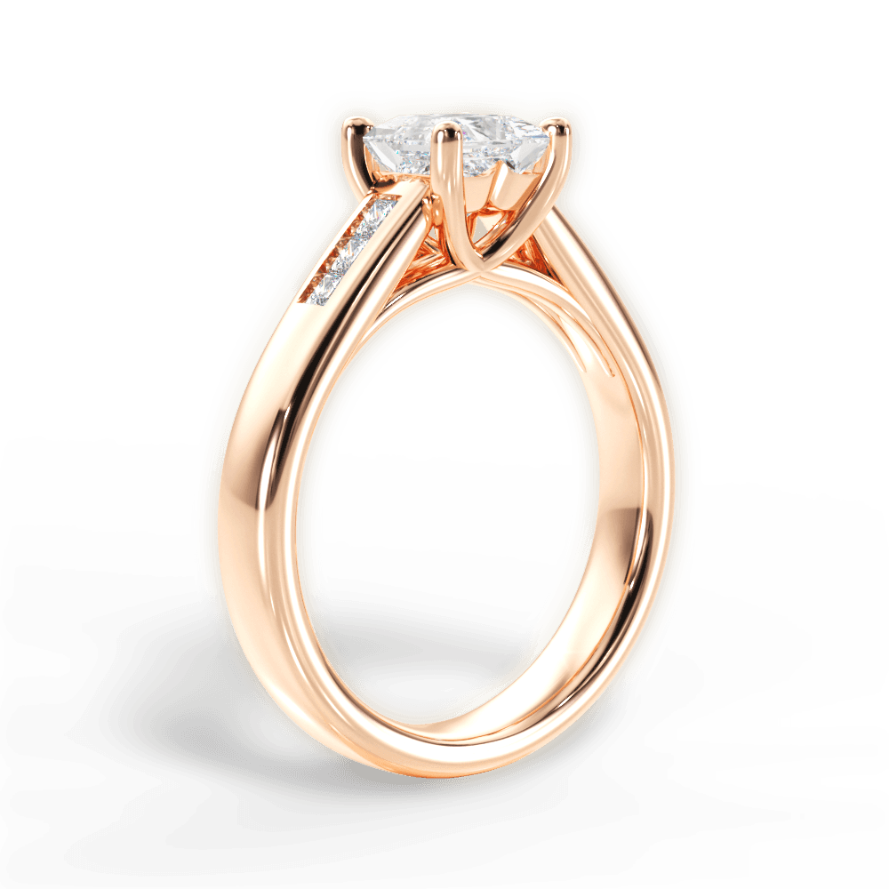 14kt Rose Gold/18kt Rose Gold/princess/front