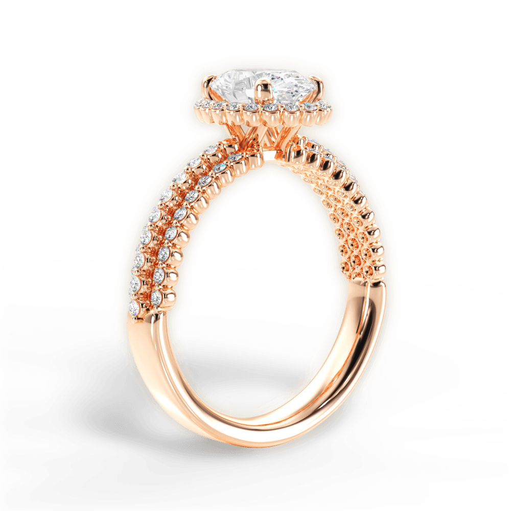 14kt Rose Gold/18kt Rose Gold/oval/front