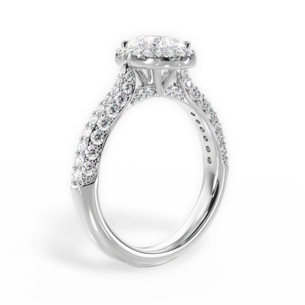14kt White Gold/18kt White Gold/Platinum/pear/front