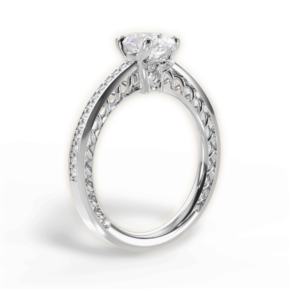 14kt White Gold/18kt White Gold/Platinum/pear/front