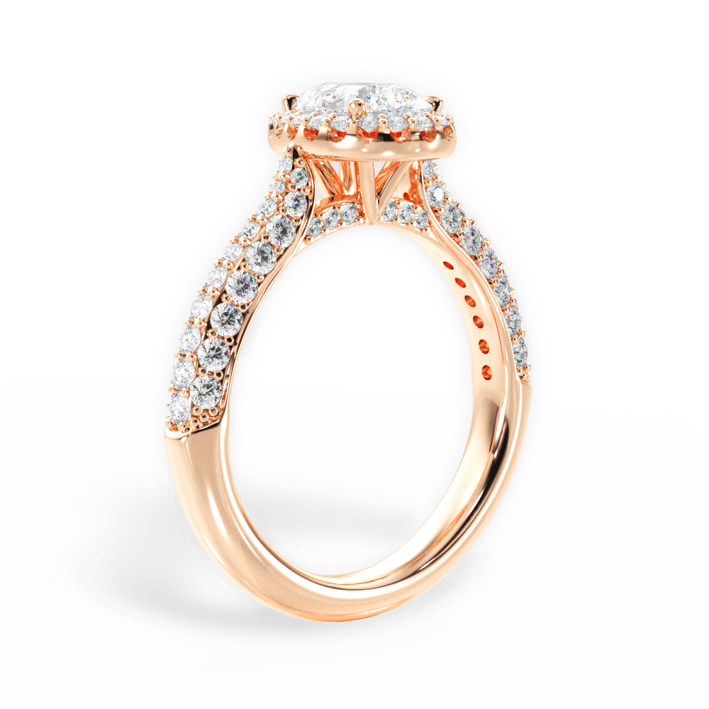14kt Rose Gold/18kt Rose Gold/pear/front